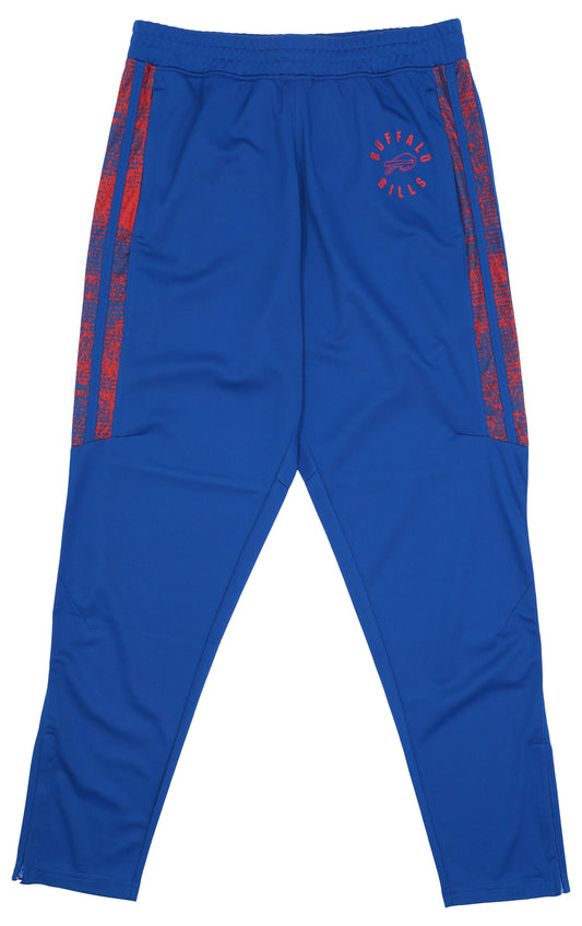 Zubaz NFL Mens Buffalo Bills Solid Royal Blue Track Pants w/ Static Side Stripes