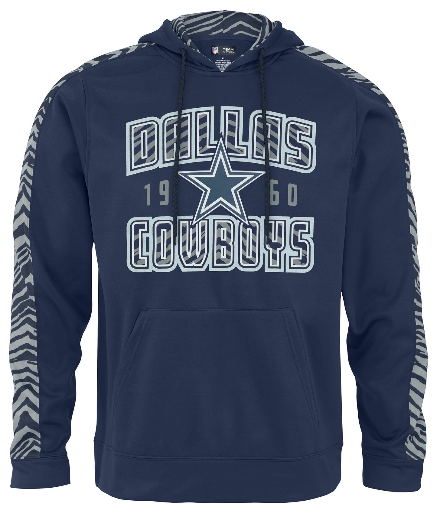 Zubaz NFL Men's Dallas Cowboys Zebra Lined EST Hoodie