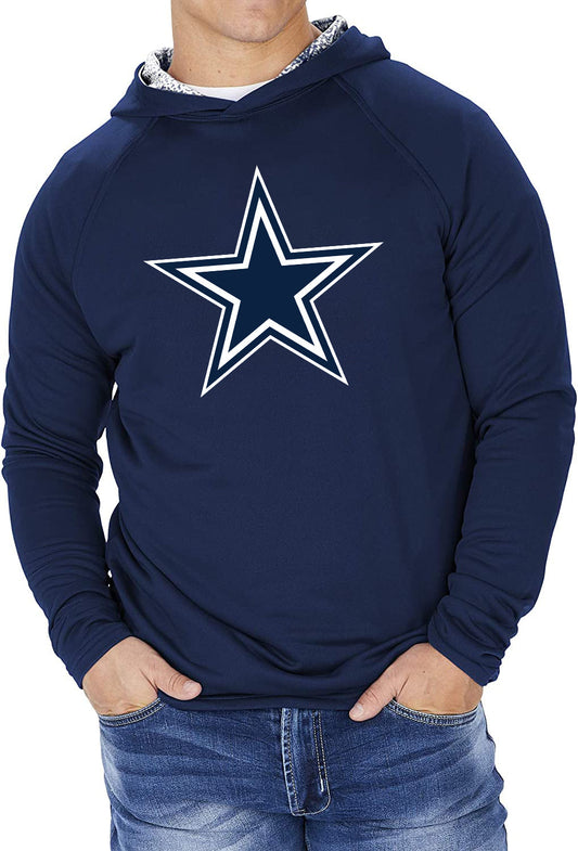 Zubaz NFL Men's Dallas Cowboys Lightweight Hoodie With Static Hood