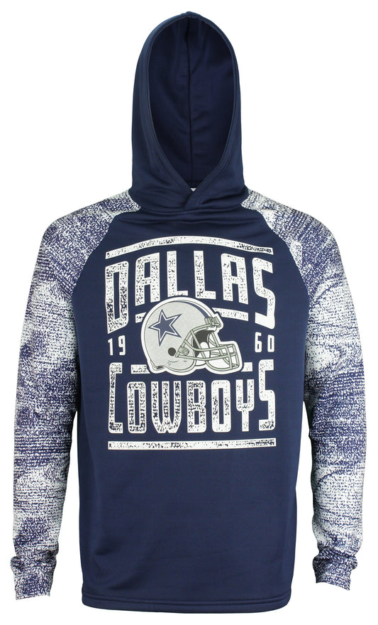 Zubaz NFL Men's Dallas Cowboys Lightweight EST Hoodie With Static Sleeves