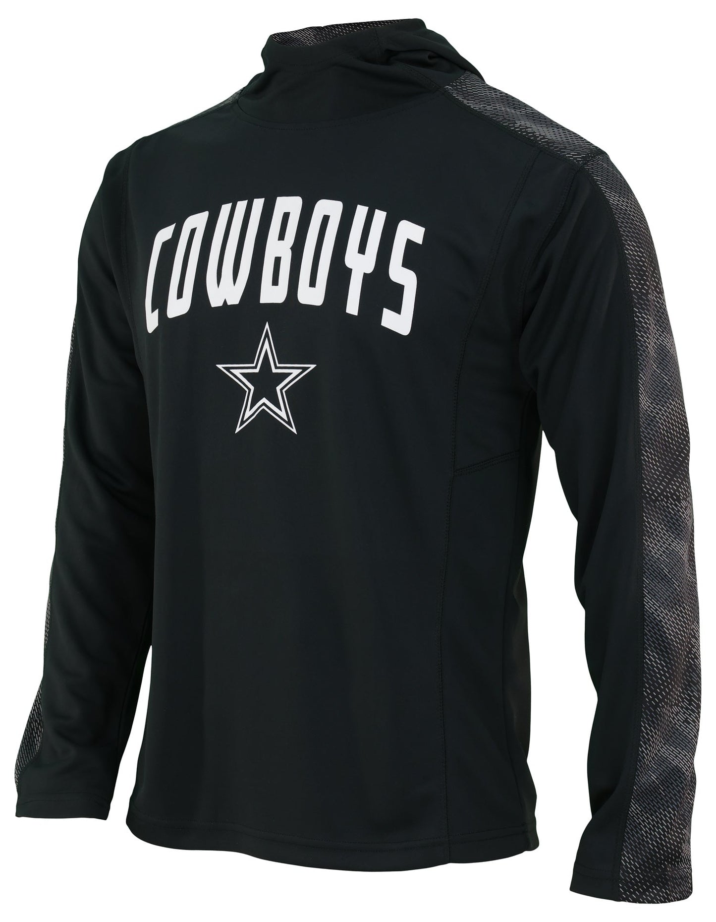 Zubaz NFL Men's Dallas Cowboys Black Elevated Lightweight Hoodie With Viper Accents