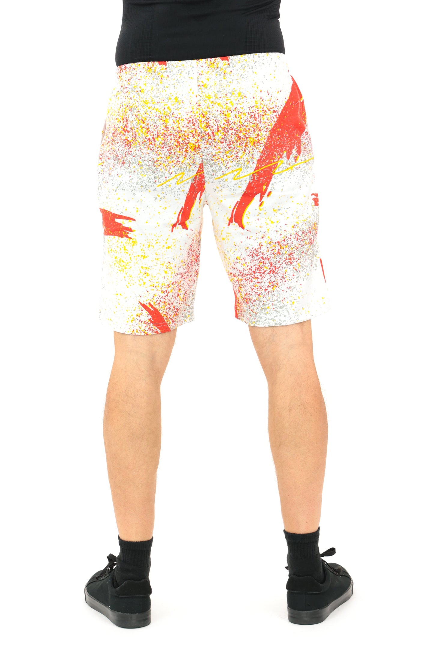 Zubaz NFL Adult Unisex Z88 Embroidered Confetti 3 Team Color Shorts, Kansas City Chiefs