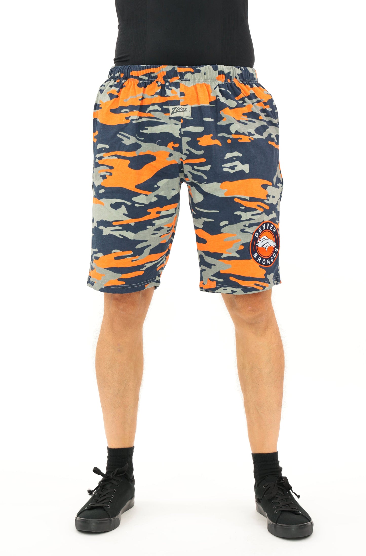 Zubaz NFL Adult Unisex Z88 Embroidered Alt Camo Shorts, Denver Broncos