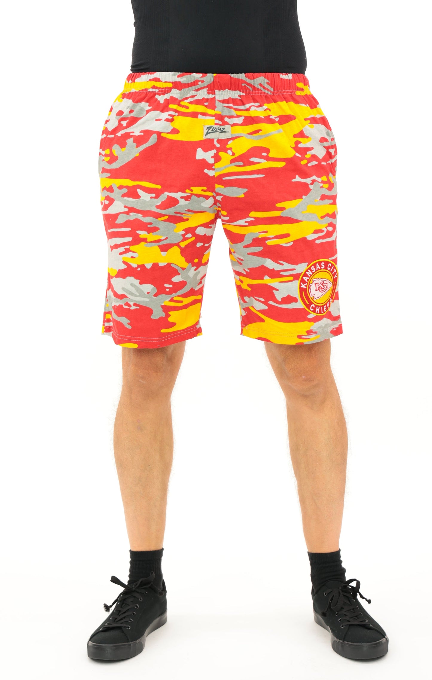 Zubaz NFL Adult Unisex Z88 Embroidered Alt Camo Shorts, Kansas City Chiefs