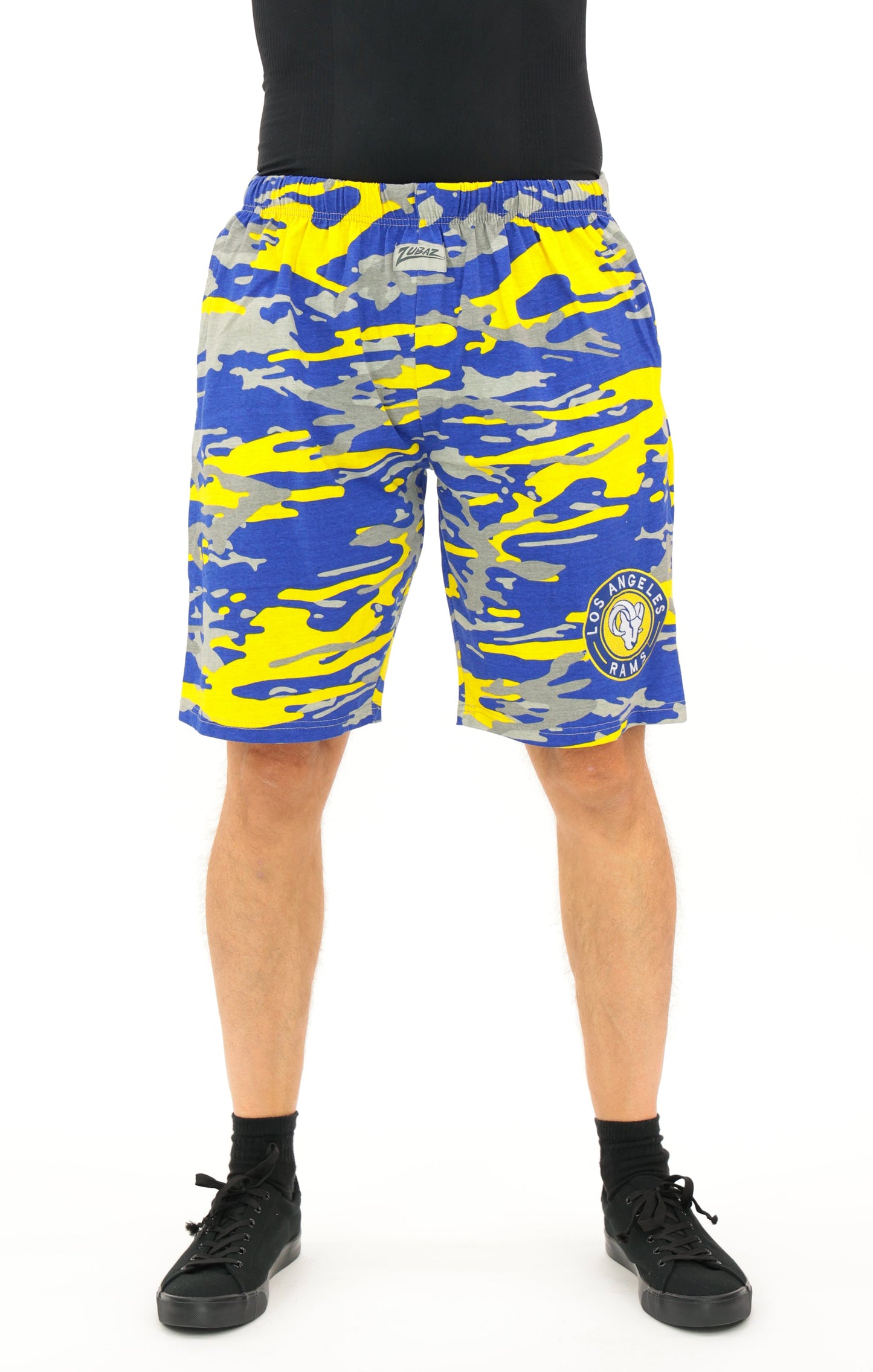 Zubaz NFL Adult Unisex Z88 Embroidered Alt Camo Shorts, Los Angeles Rams