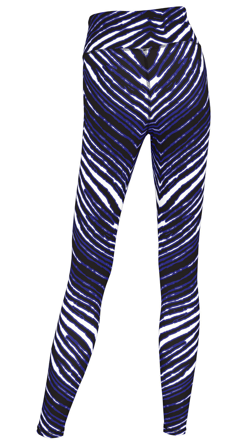 Zubaz NFL Women's 2 Pack Zebra 2 Color And Marble Leggings with Pimary Logo, Baltimore Ravens