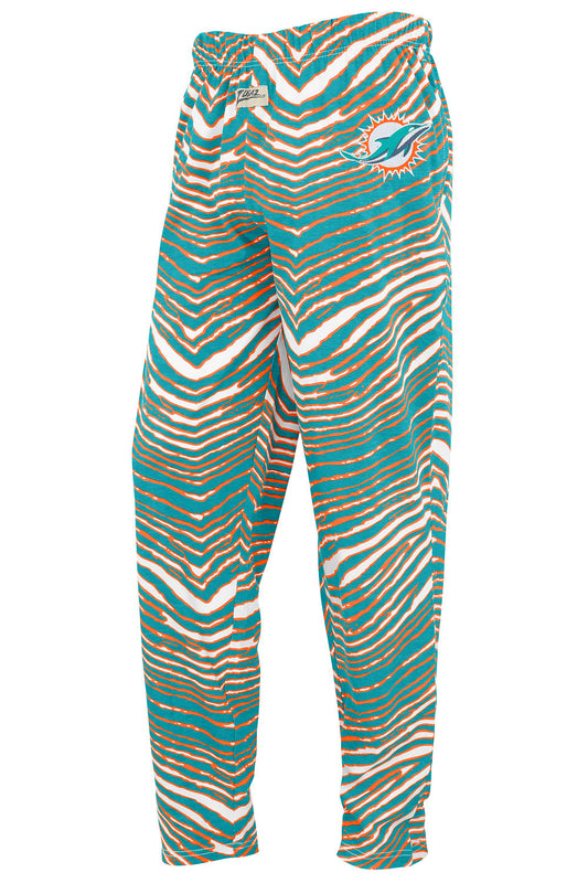Zubaz NFL  UNISEX Z88 Kids Zebra 3C Embroidered Pant, MIAMI DOLPHINS