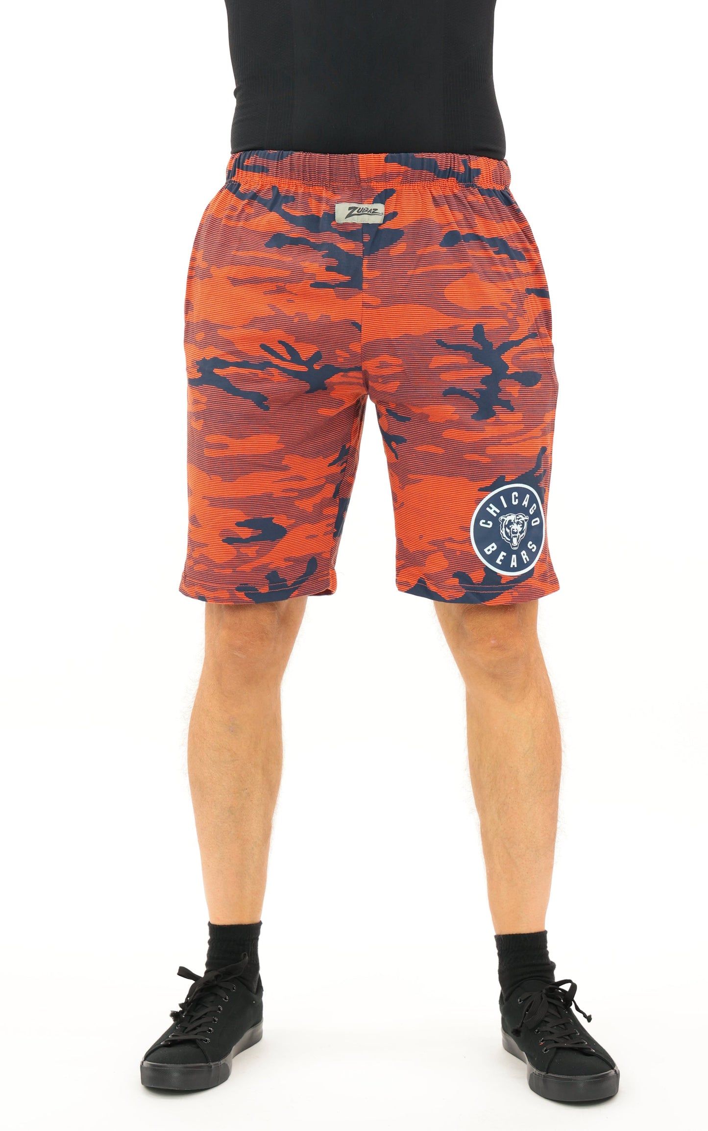 Zubaz NFL Adult Unisex Z88 Camo Lines Shorts, Chicago Bears