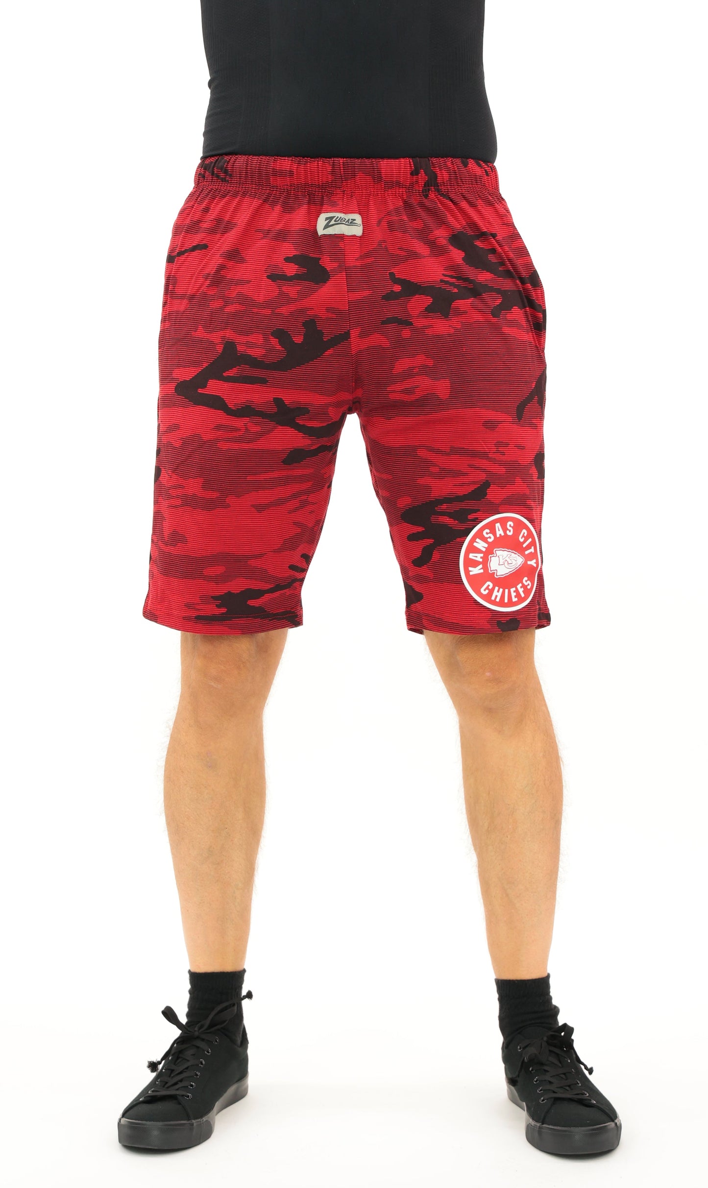 Zubaz NFL Adult Unisex Z88 Camo Lines Shorts, Kansas City Chiefs
