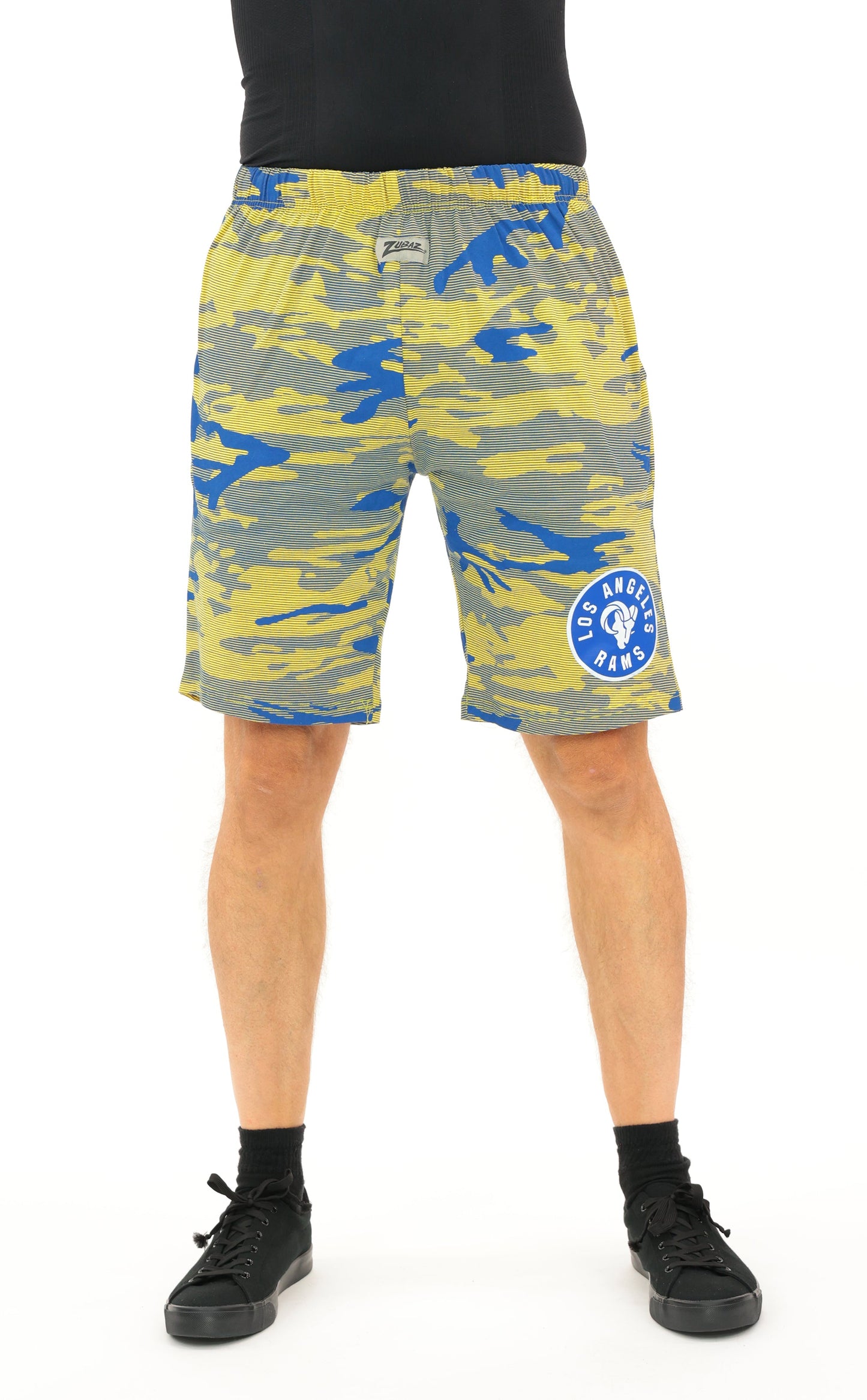 Zubaz NFL Adult Unisex Z88 Camo Lines Shorts, Los Angeles Rams
