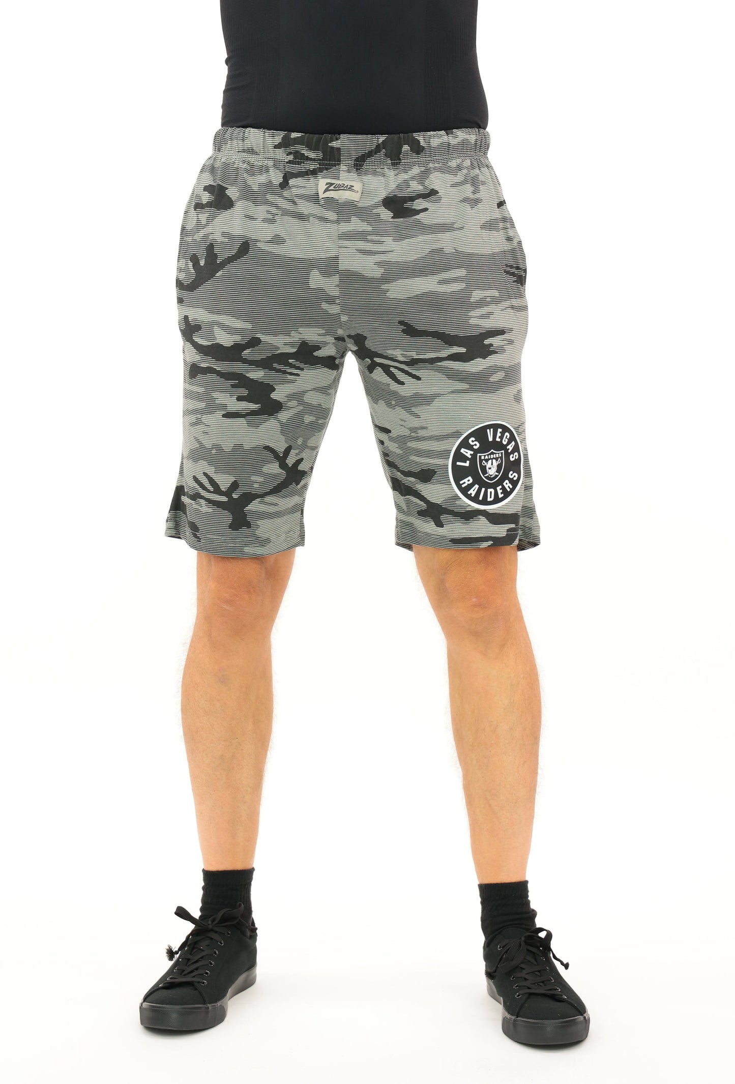 Zubaz NFL Adult Unisex Z88 Camo Lines Shorts, Las Vegas Raiders