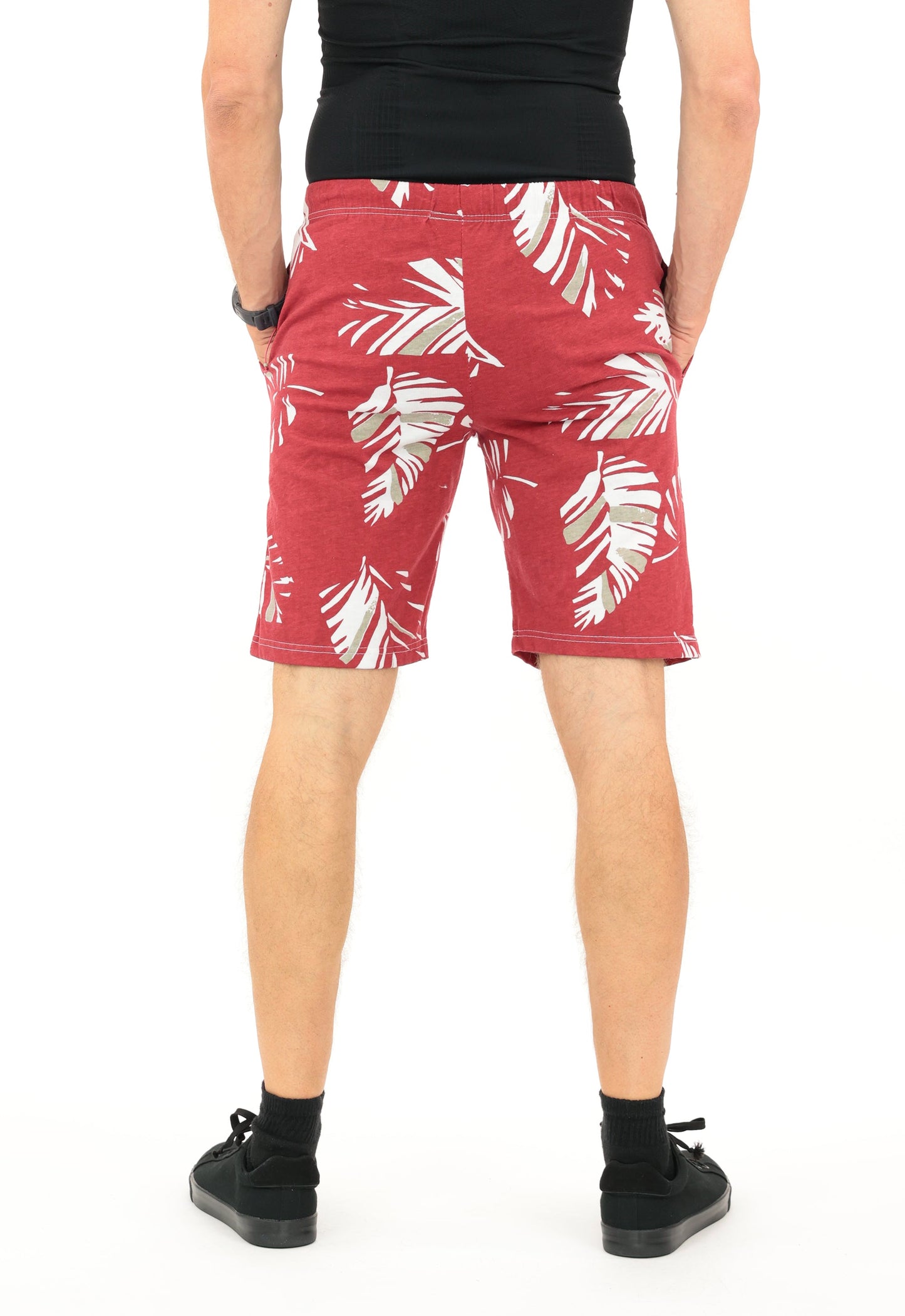 Zubaz NFL Adult Unisex Z88 Embroidered Leaf 3 Team Color Shorts, Arizona Cardinals