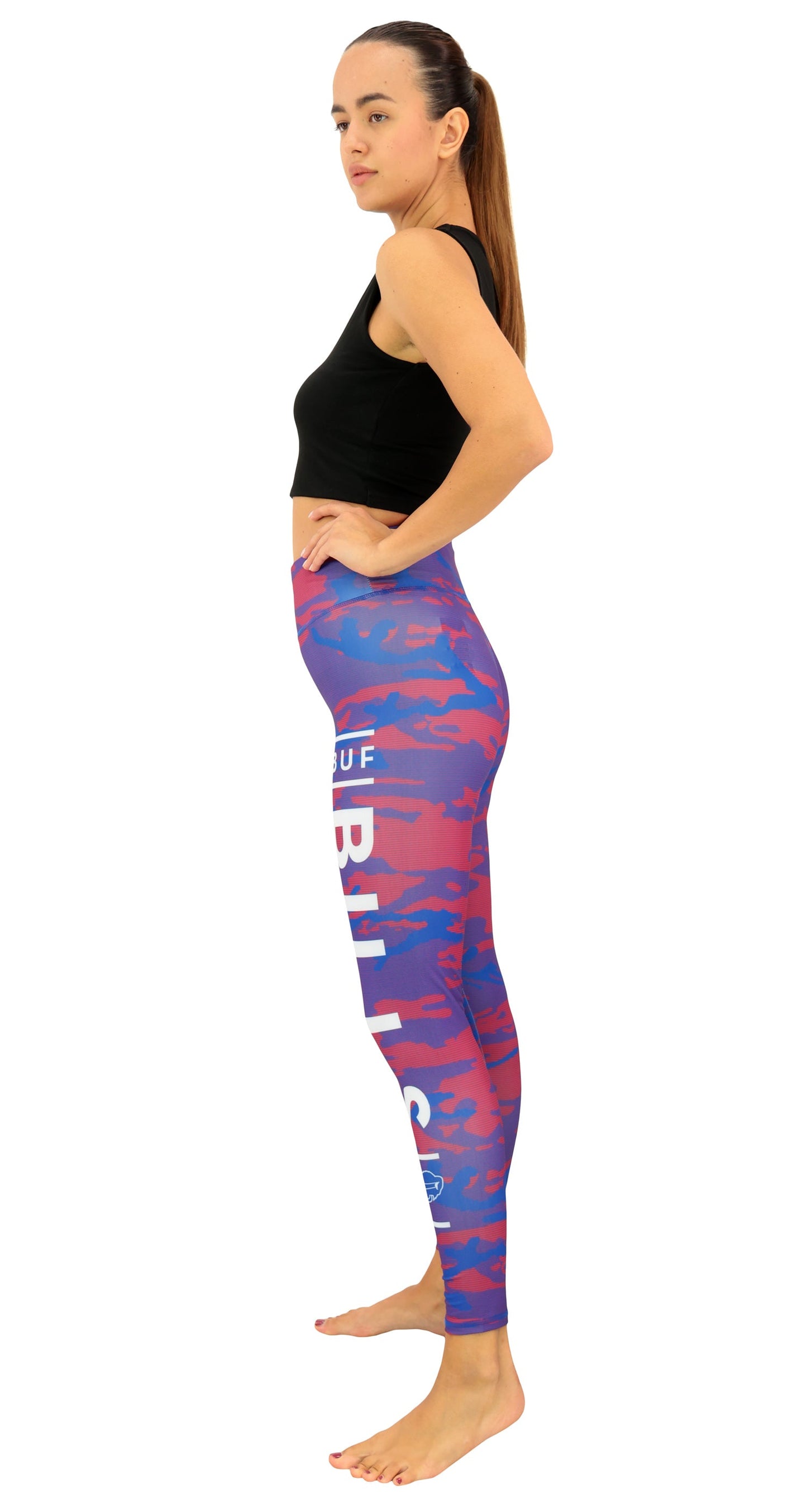 Zubaz NFL Women's Goal Line Camo Line Leggings, Buffalo Bills