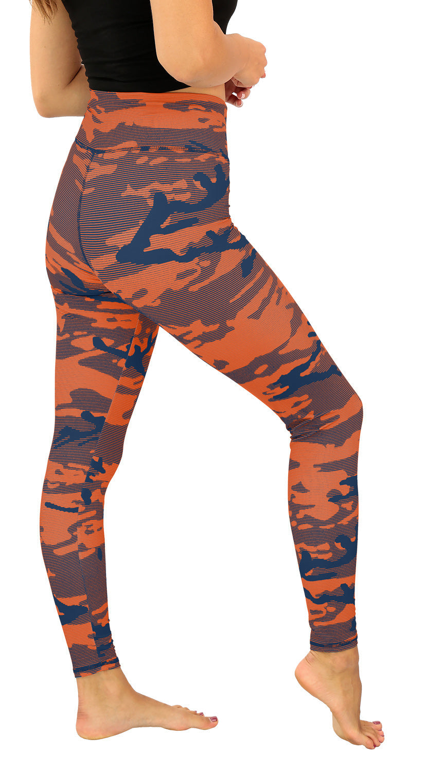 Zubaz NFL Women's Goal Line Camo Line Leggings, Chicago Bears