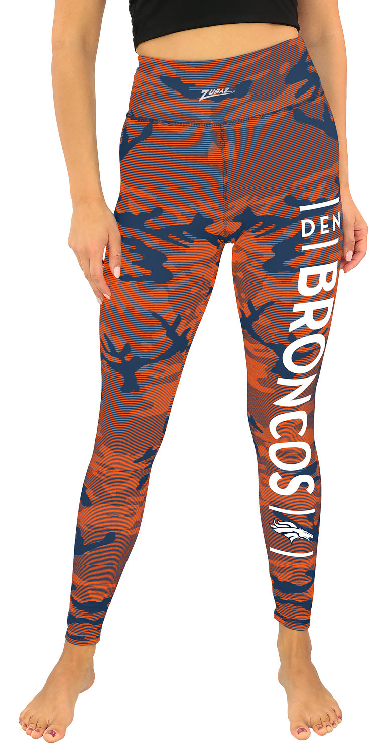 Zubaz NFL Women's Goal Line Camo Line Leggings, Denver Broncos