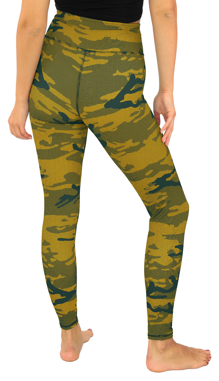 Zubaz NFL Women's Goal Line Camo Line Leggings, Green Bay Packers