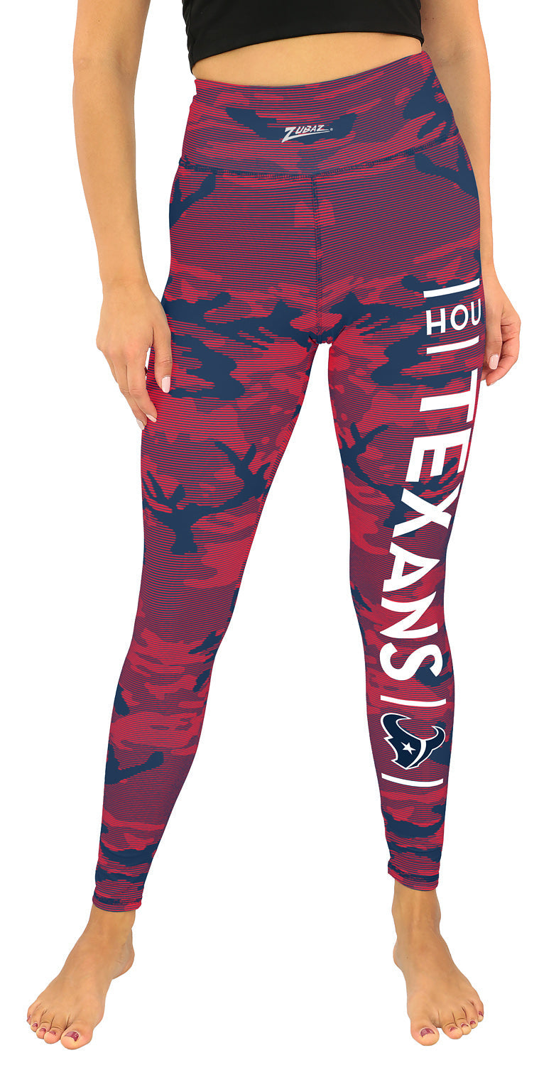 Zubaz NFL Women's Goal Line Camo Line Leggings, Houston Texans