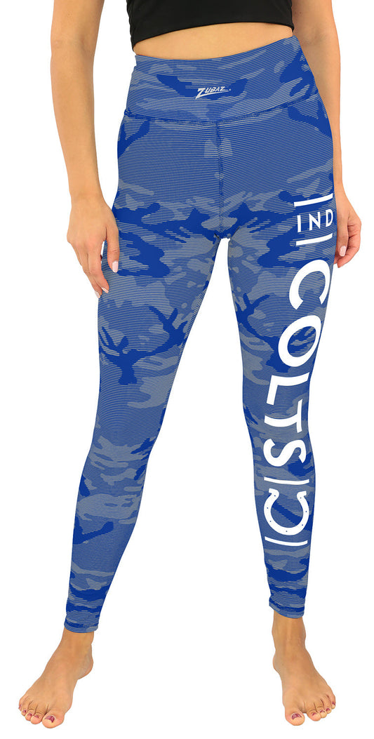 Zubaz NFL Women's Goal Line Camo Line Leggings, Indianapolis Colts