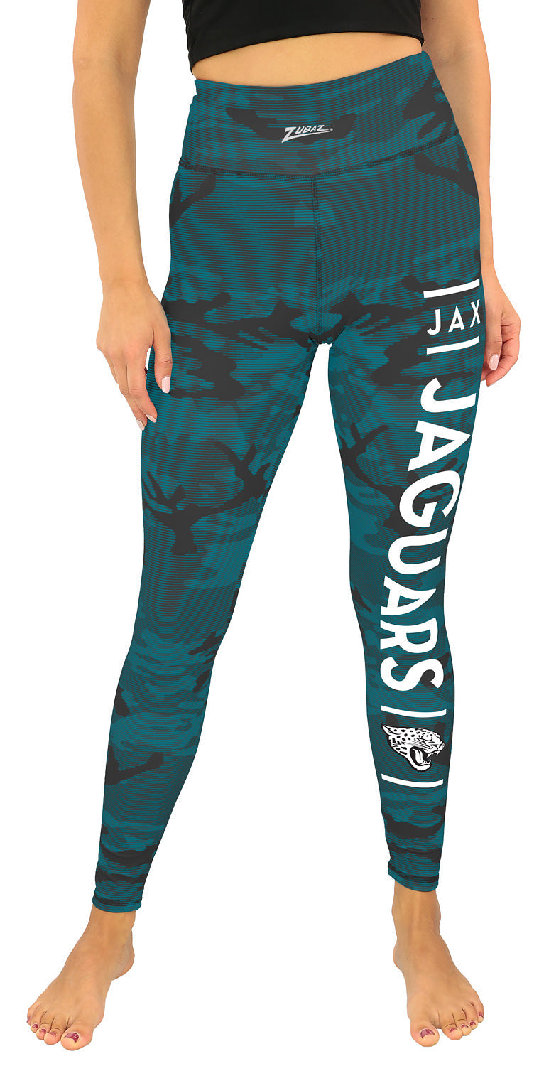 Zubaz NFL Women's Goal Line Camo Line Leggings, Jacksonville Jaguars