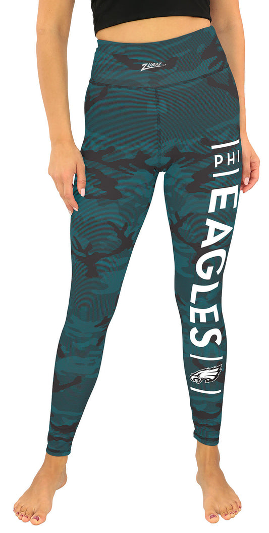 Zubaz NFL Women's Goal Line Camo Line Leggings, Philadelphia Eagles