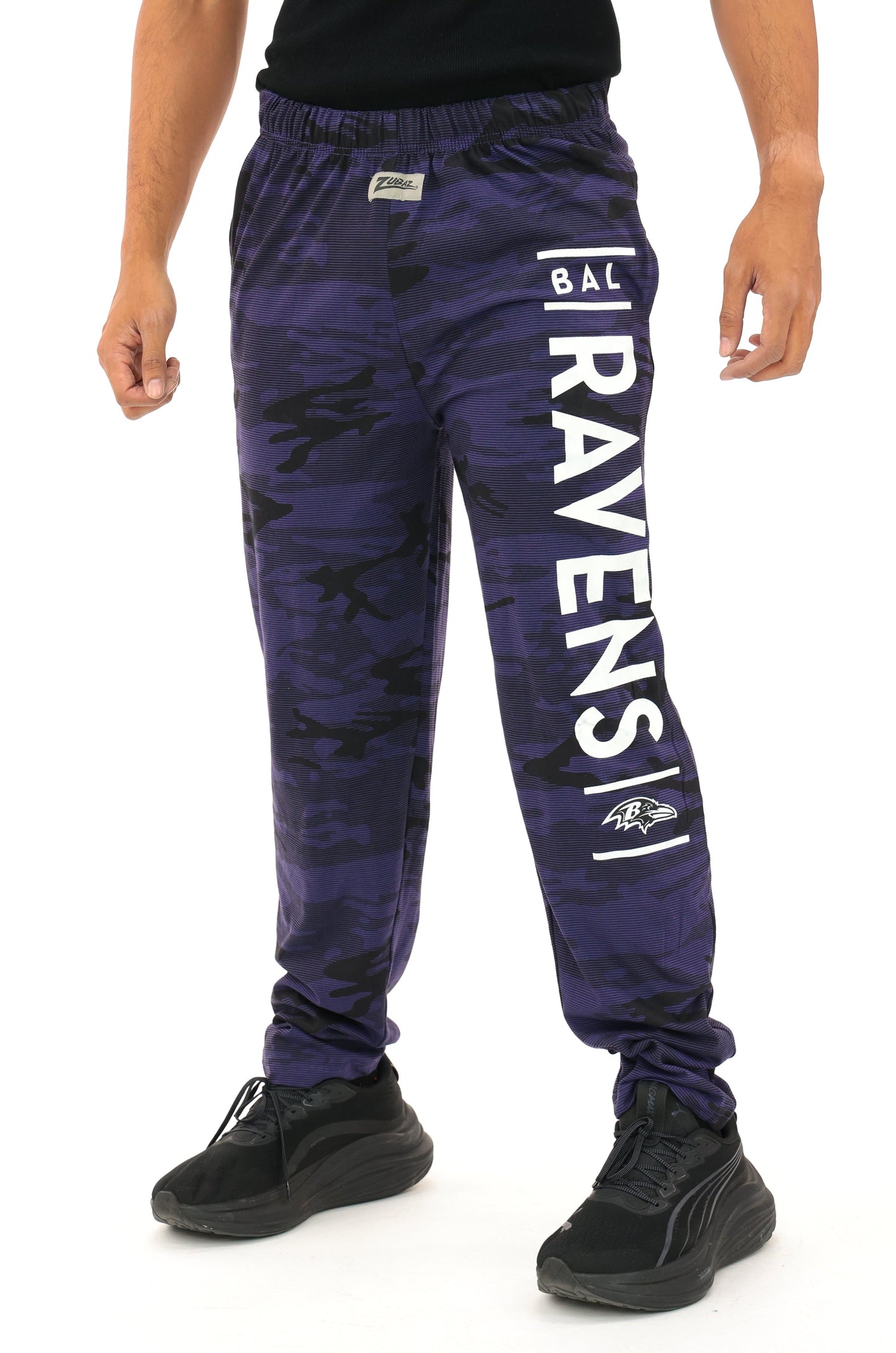 Zubaz NFL Adult Unisex Z88 Camo Lines Pants, Baltimore Ravens
