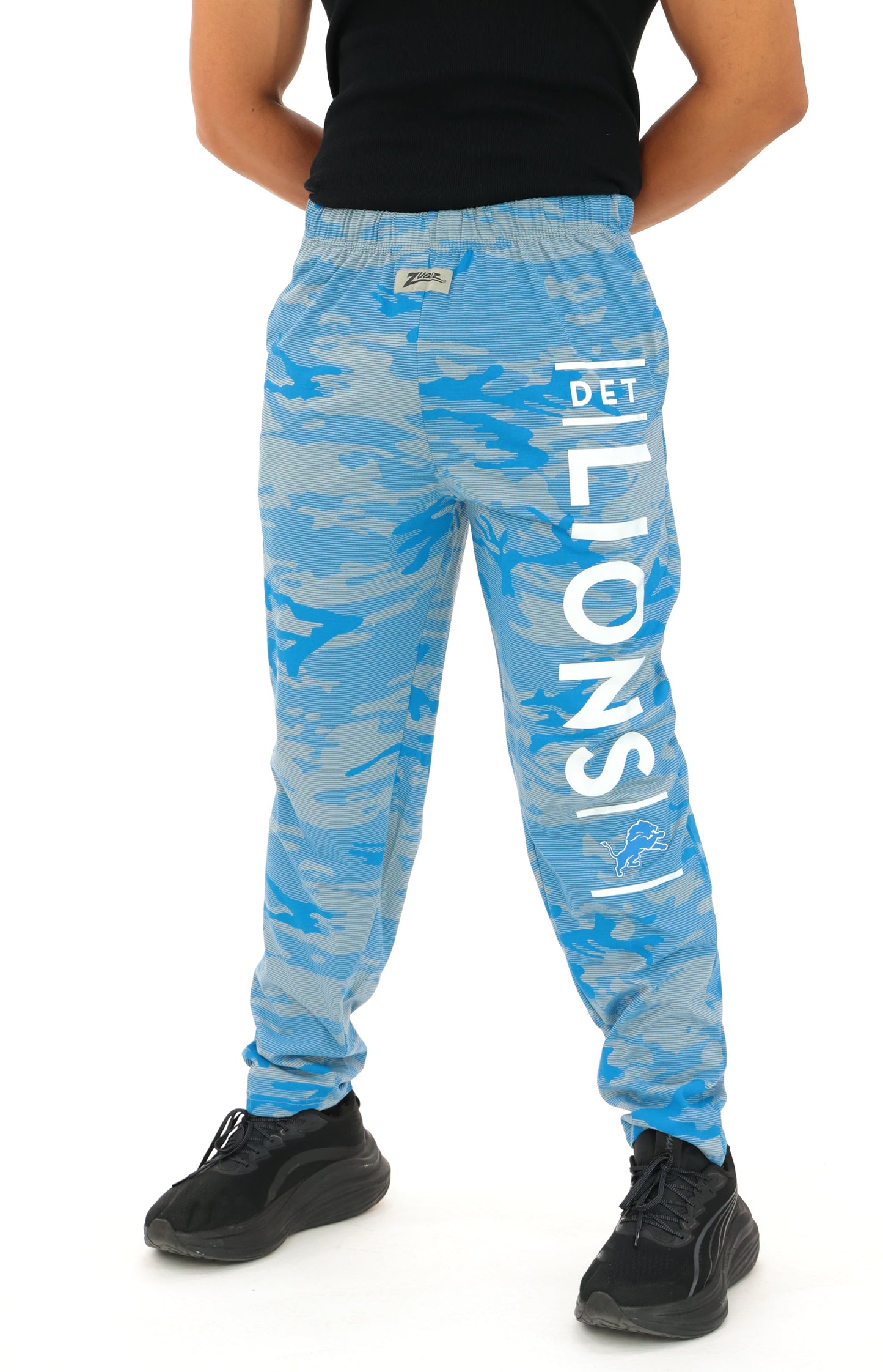 Zubaz NFL Adult Unisex Z88 Camo Lines Pants, Detroit Lions