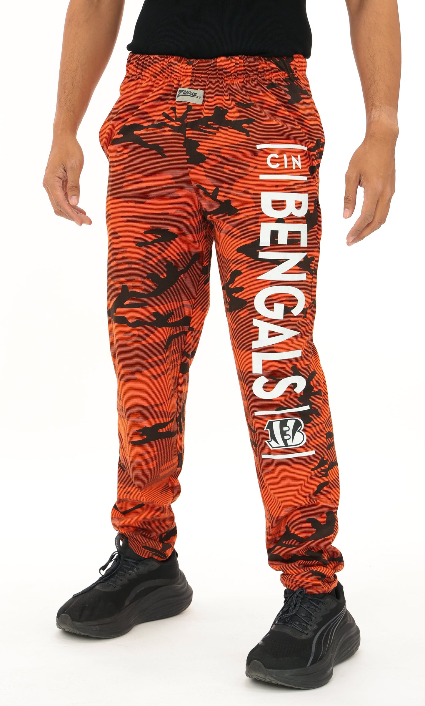 Zubaz NFL Adult Unisex Z88 Camo Lines Pants, Cincinnati Bengals