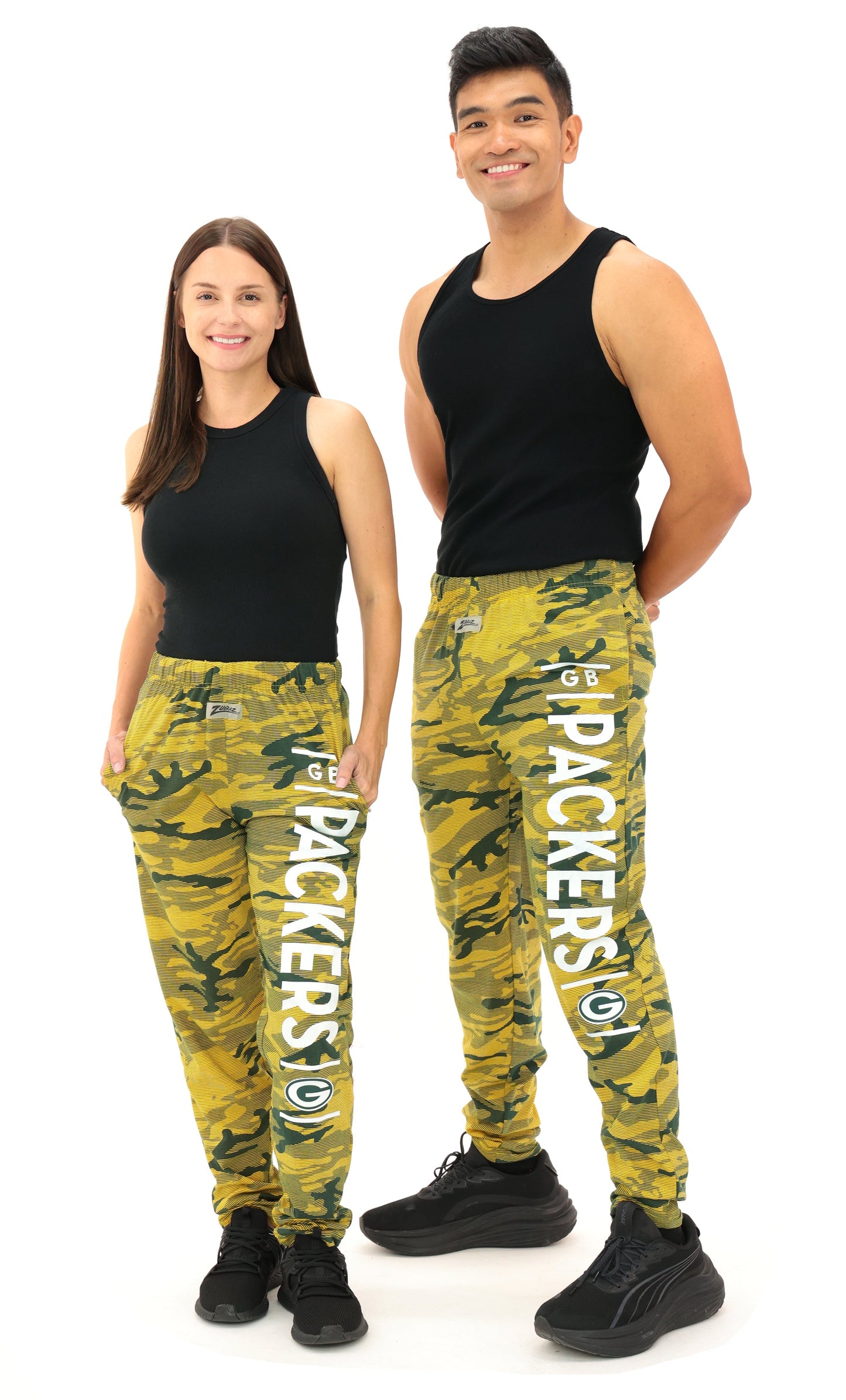 Zubaz NFL Adult Unisex Z88 Camo Lines Pants, Green Bay Packers