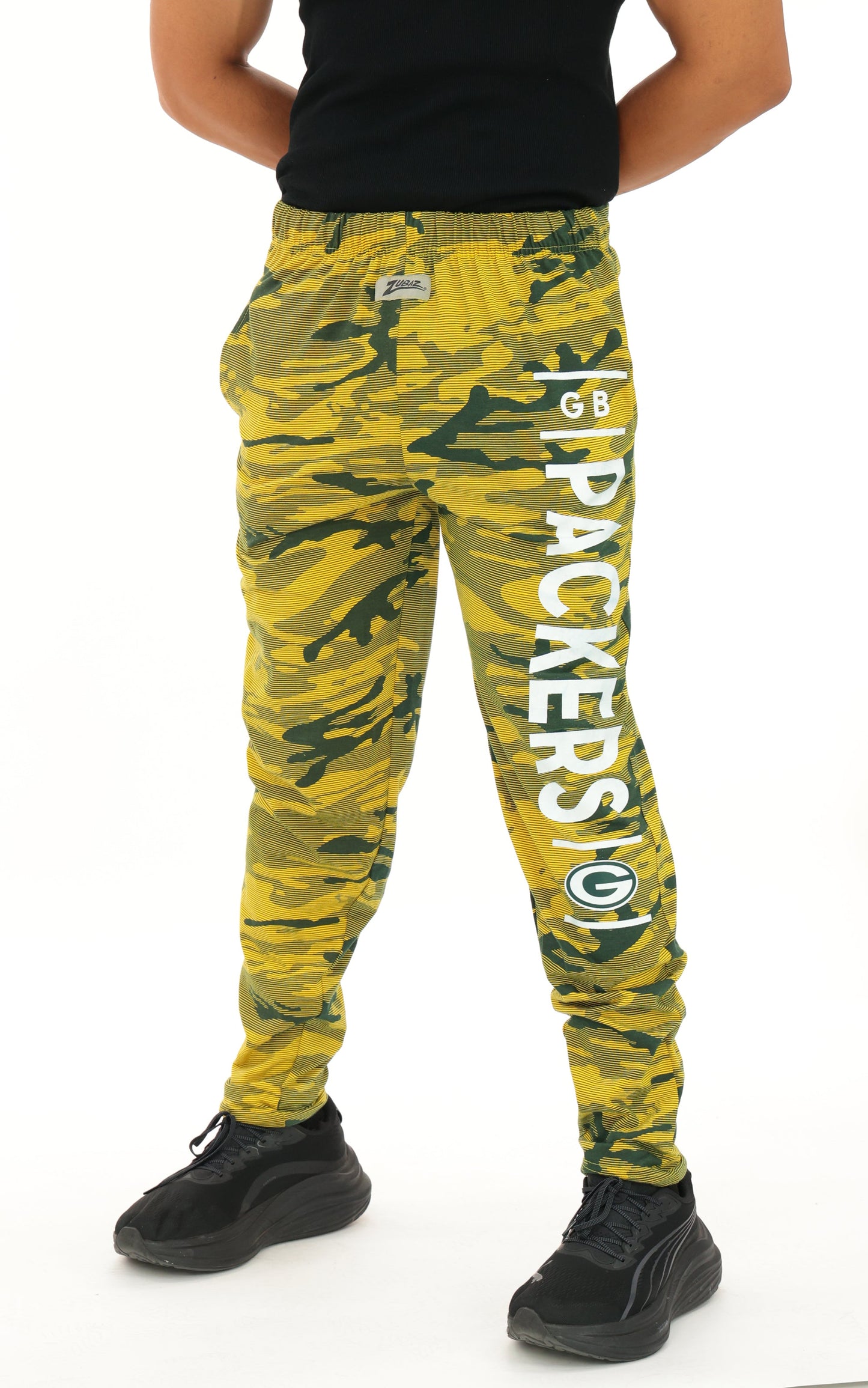 Zubaz NFL Adult Unisex Z88 Camo Lines Pants, Green Bay Packers