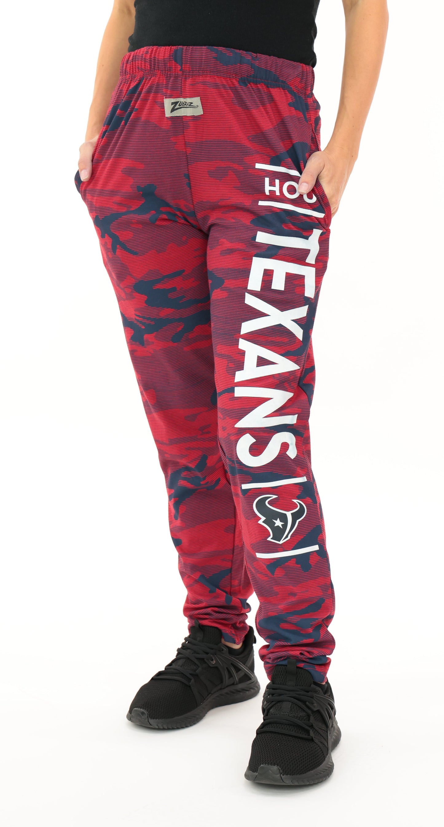 Zubaz NFL Adult Unisex Z88 Camo Lines Pants, Houston Texans