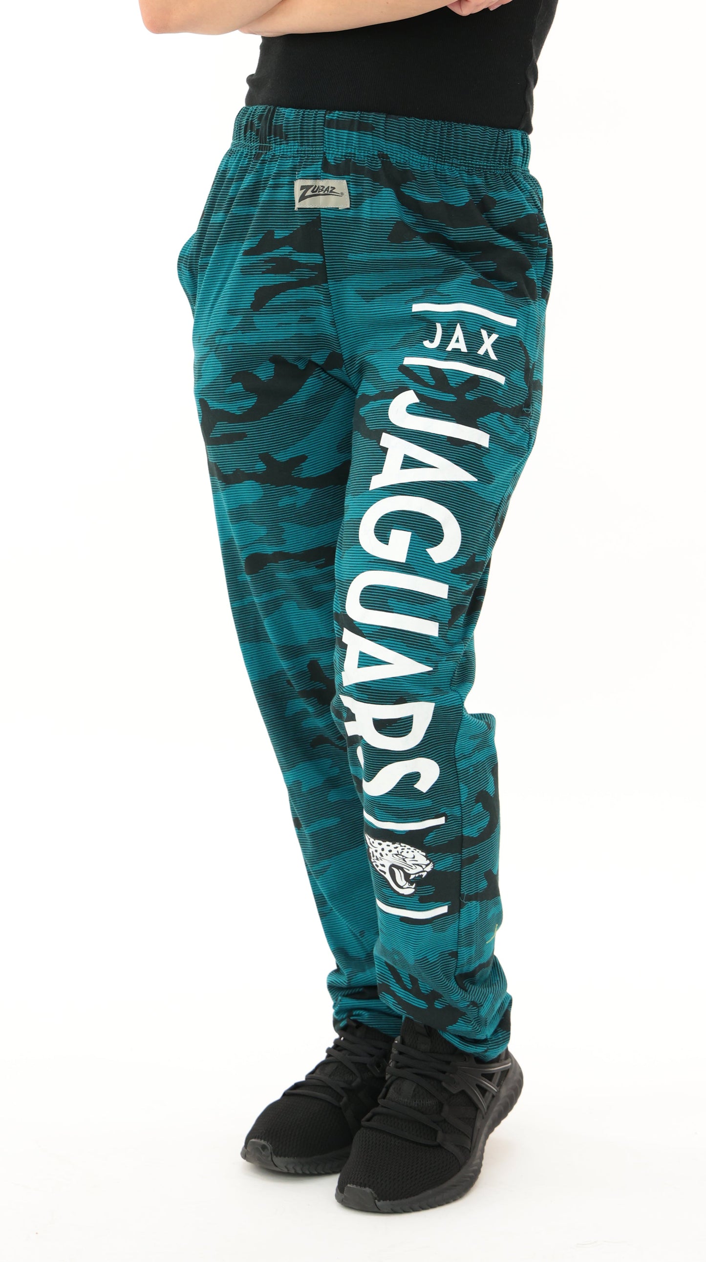 Zubaz NFL Adult Unisex Z88 Camo Lines Pants, Jacksonville Jaguars