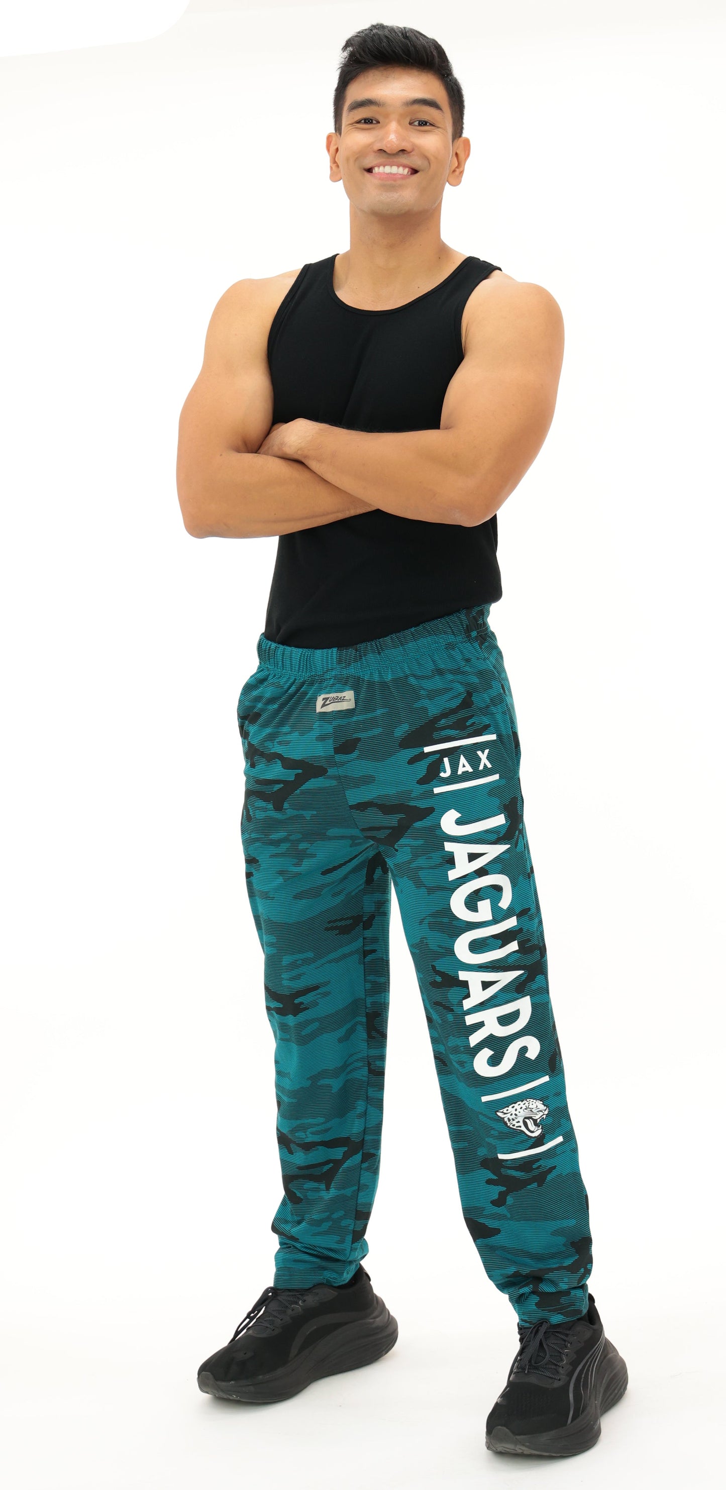Zubaz NFL Adult Unisex Z88 Camo Lines Pants, Jacksonville Jaguars