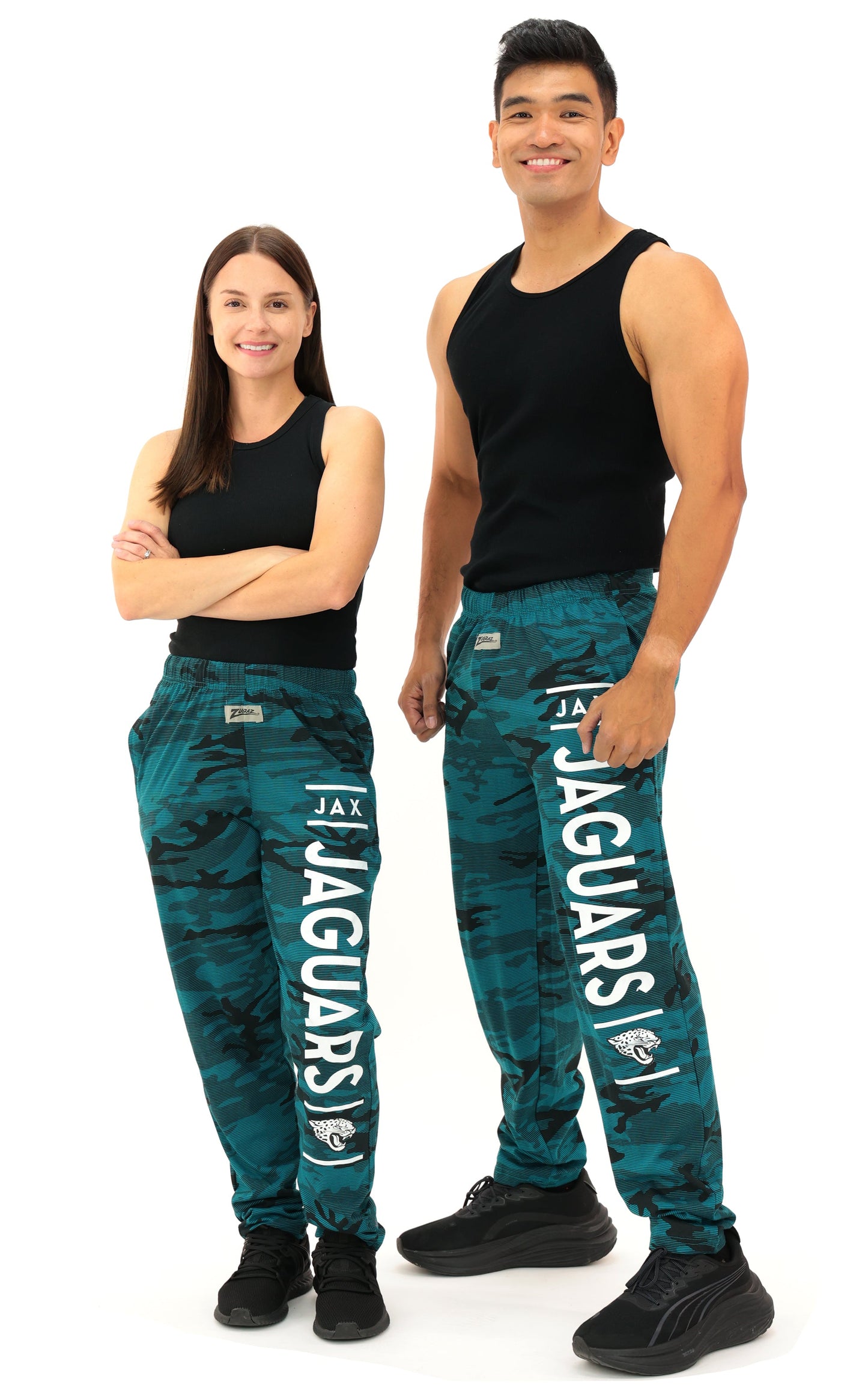 Zubaz NFL Adult Unisex Z88 Camo Lines Pants, Jacksonville Jaguars