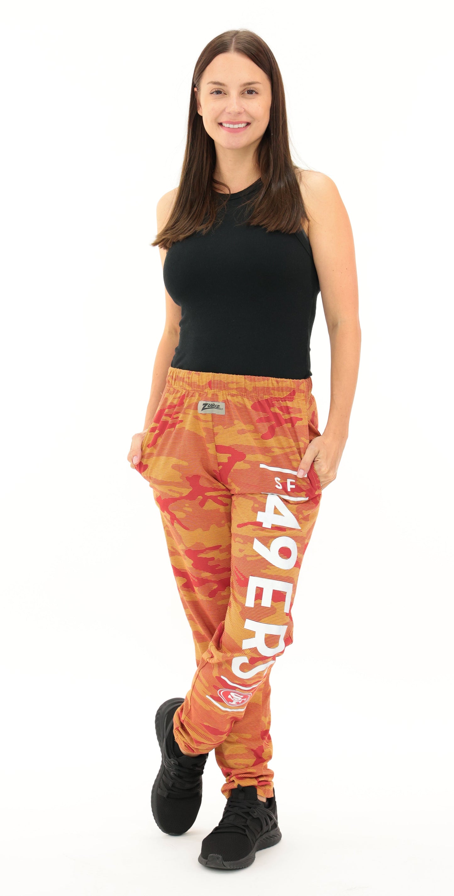 Zubaz NFL Adult Unisex Z88 Camo Lines Pants, San Francisco 49ers