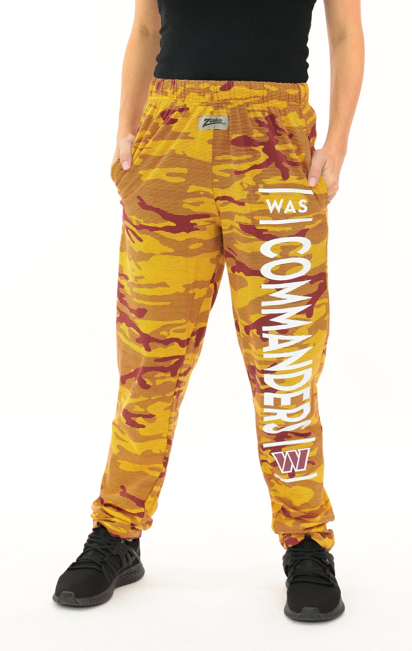 Zubaz NFL Adult Unisex Z88 Camo Lines Pants, Washington Commanders