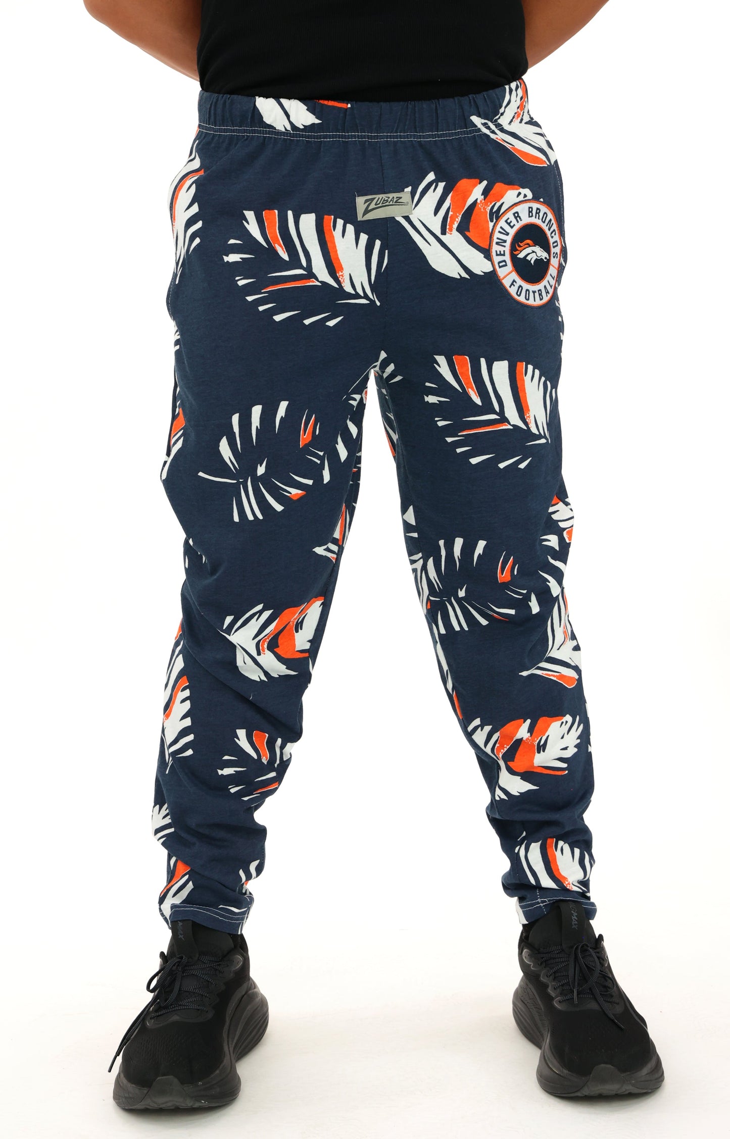Zubaz NFL Adult Unisex Z88 Embroidered Leaf 3 Color Pants, Denver Broncos