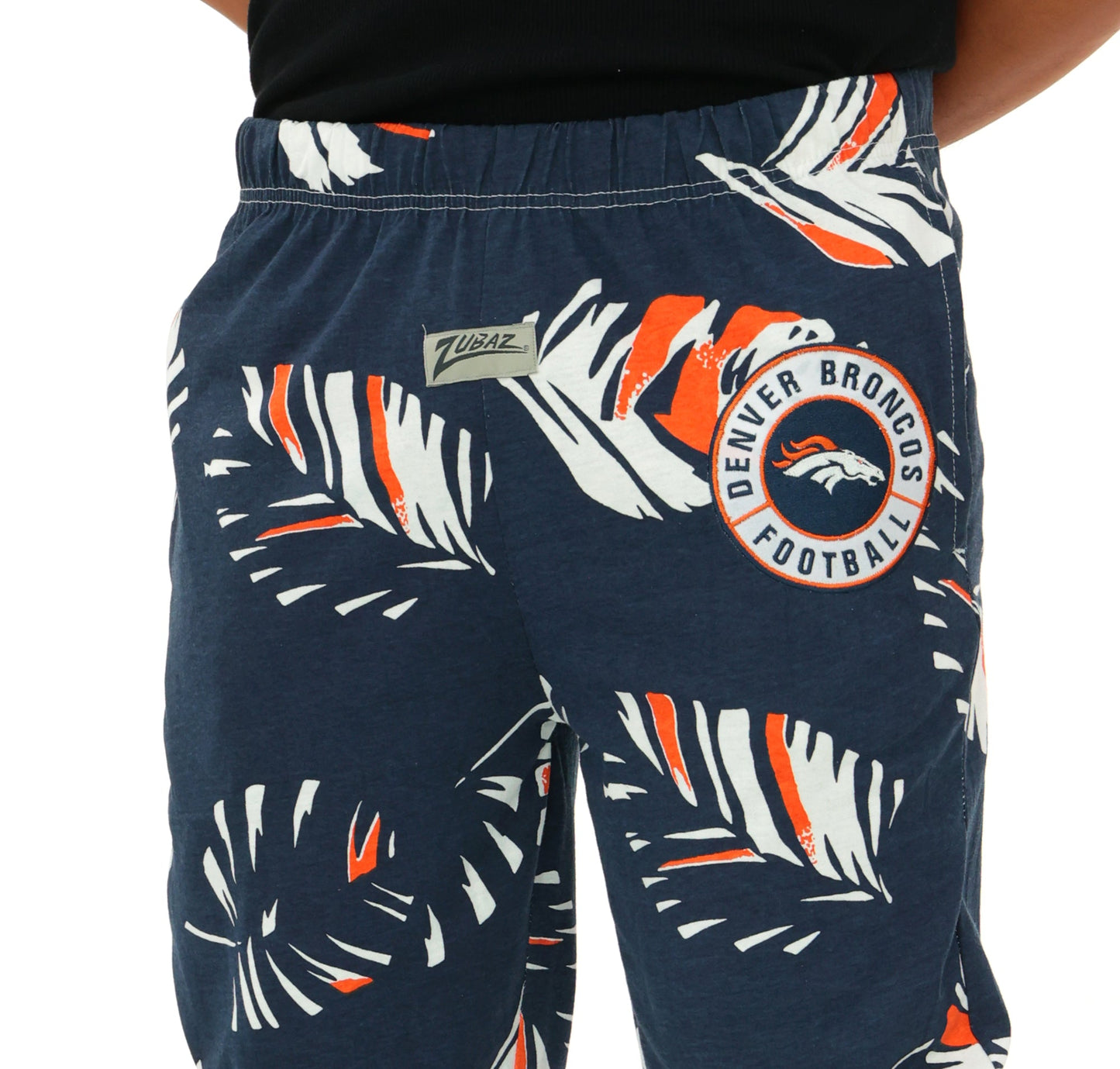 Zubaz NFL Adult Unisex Z88 Embroidered Leaf 3 Color Pants, Denver Broncos