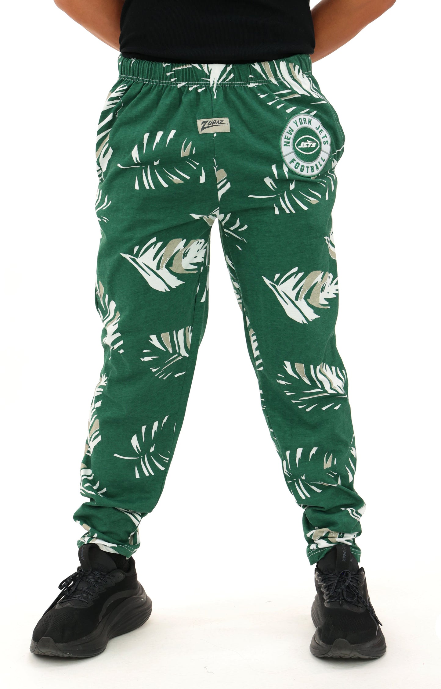 Zubaz NFL Adult Unisex Z88 Embroidered Leaf 3 Color Pants, New York Jets