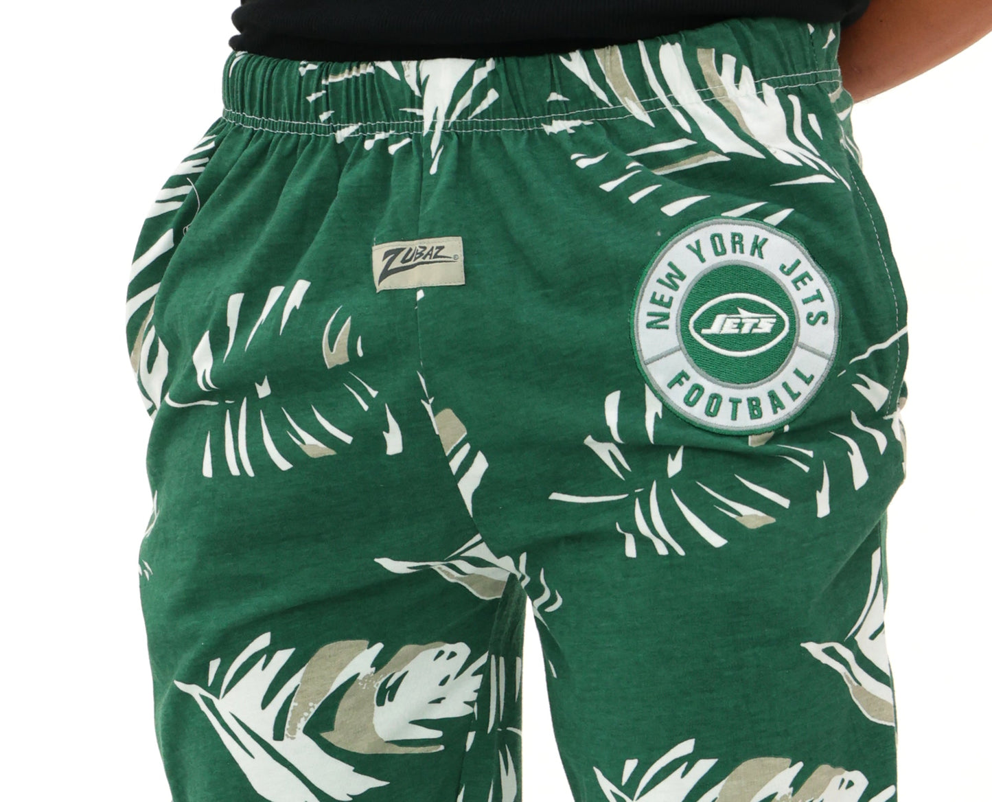 Zubaz NFL Adult Unisex Z88 Embroidered Leaf 3 Color Pants, New York Jets