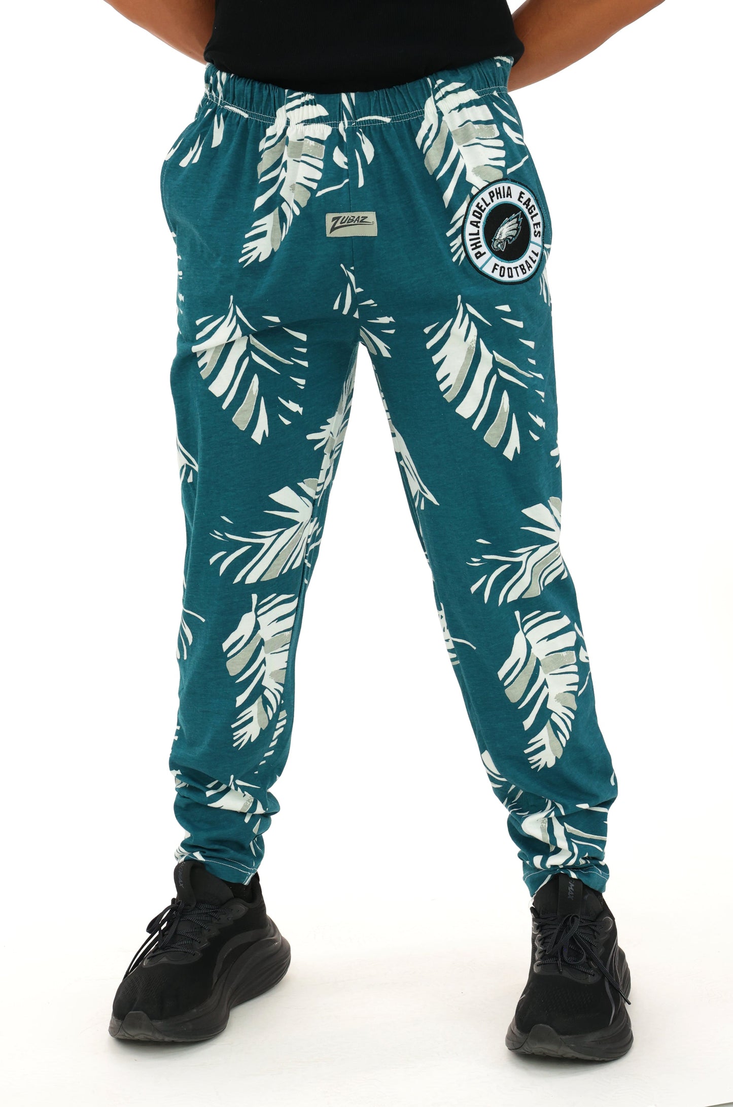 Zubaz NFL Adult Unisex Z88 Embroidered Leaf 3 Color Pants, Philadelphia Eagles