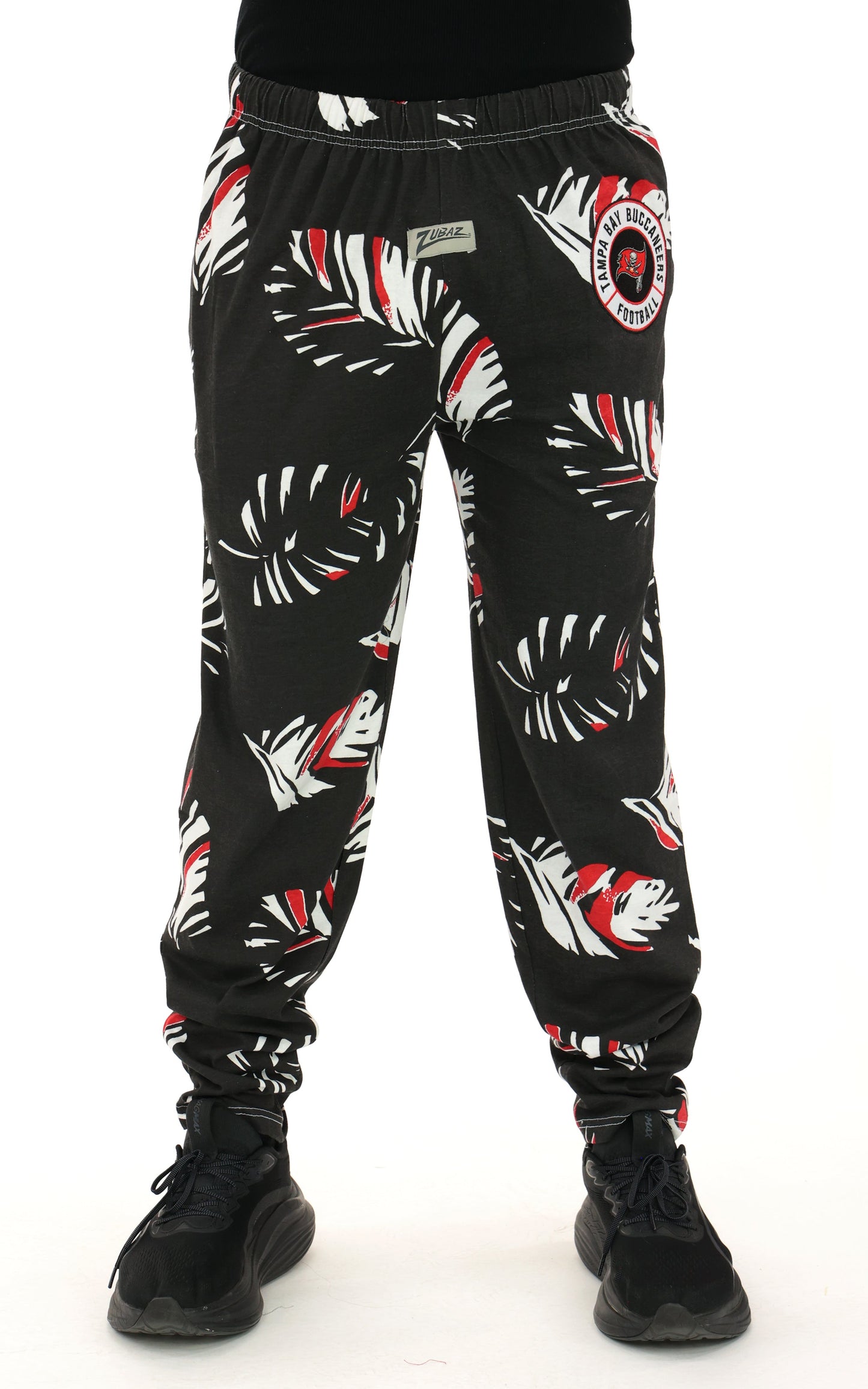Zubaz NFL Adult Unisex Z88 Embroidered Leaf 3 Color Pants, Tampa Bay Buccaneers