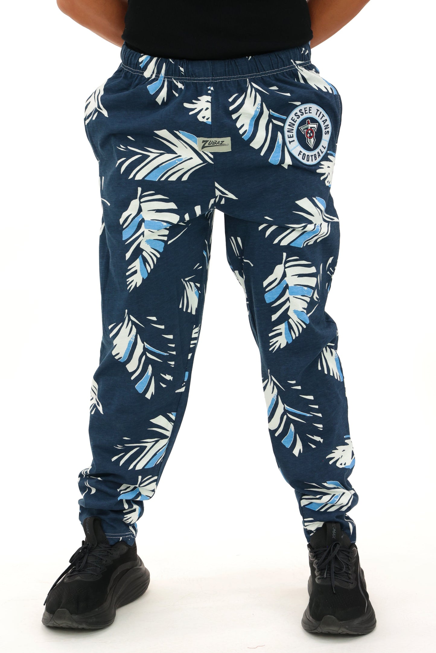Zubaz NFL Adult Unisex Z88 Embroidered Leaf 3 Color Pants, Tennessee Titans
