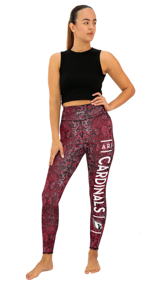 Zubaz NFL Women's Field Goal Primary Post Leggings, Arizona Cardinals