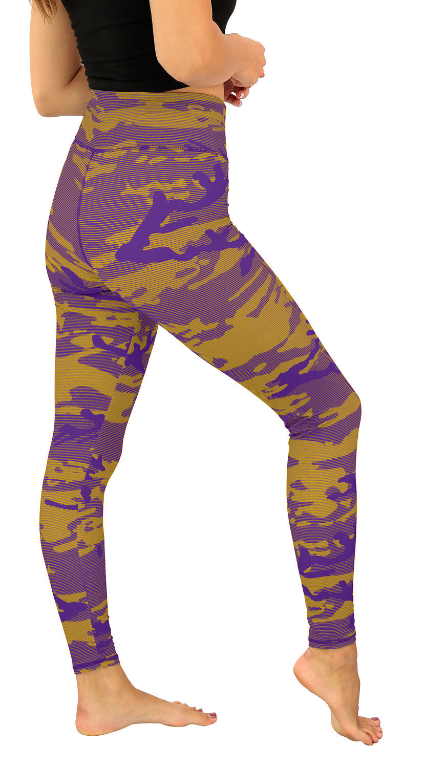 Zubaz NFL Women's Goal Line Camo Line Leggings, Minnesota Vikings