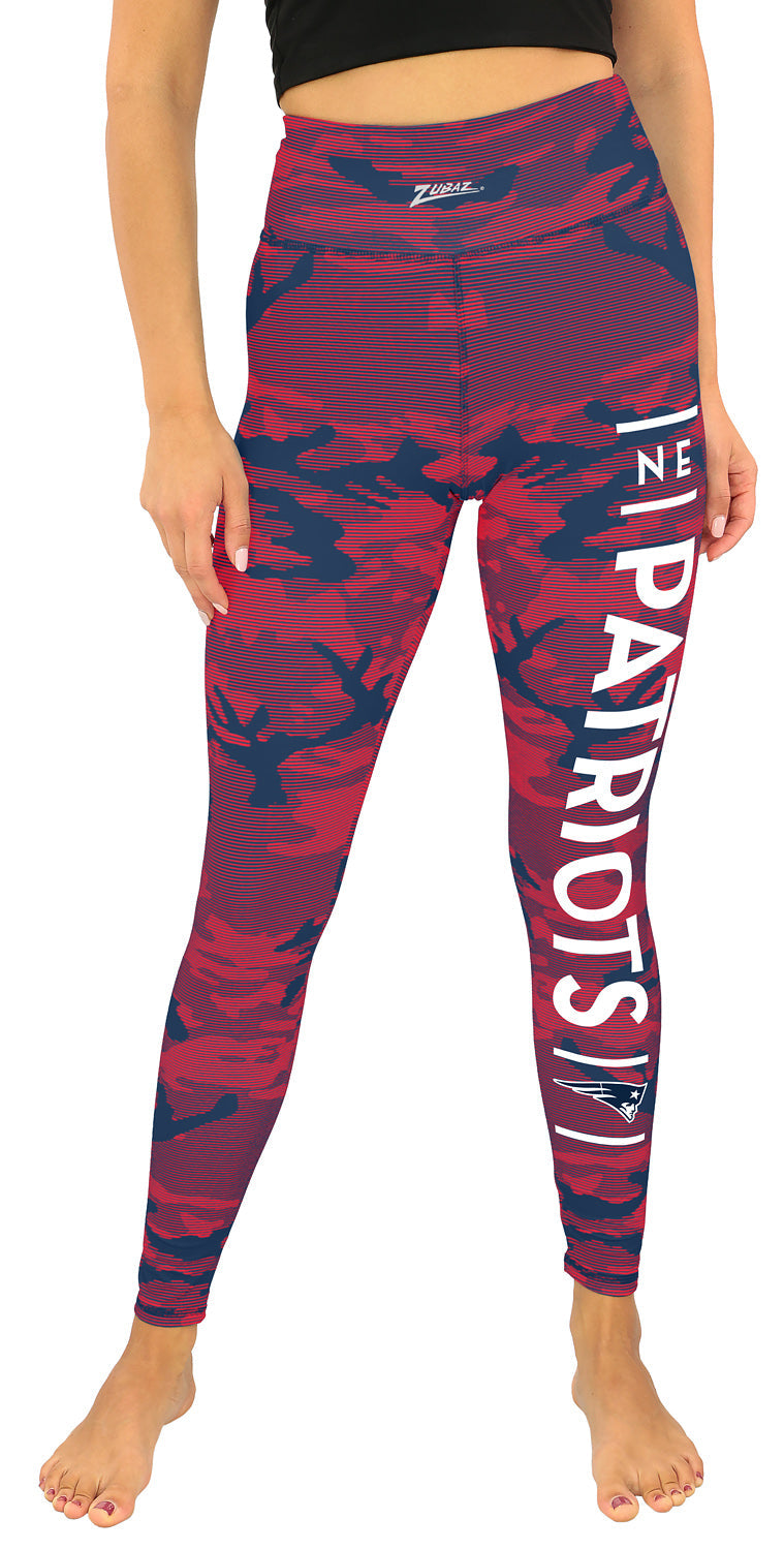 Zubaz NFL Women's Goal Line Camo Line Leggings, New England Patriots