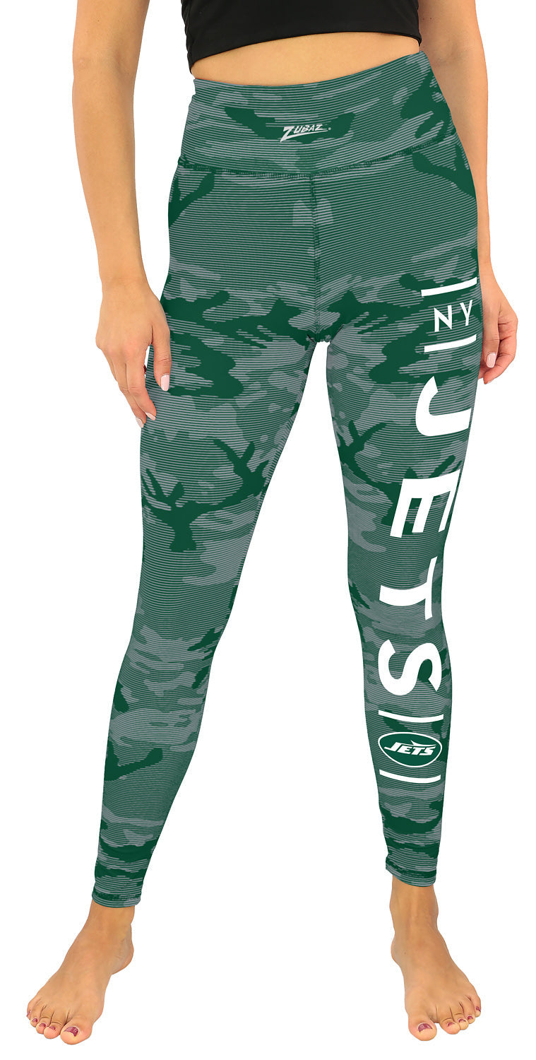 Zubaz NFL Women's Goal Line Camo Line Leggings, New York Jets