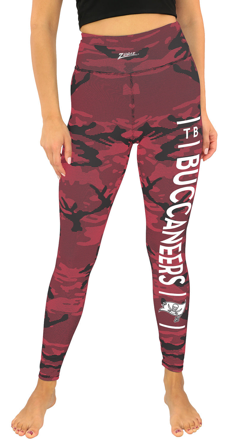 Zubaz NFL Women's Goal Line Camo Line Leggings, Tampa Bay Buccaneers