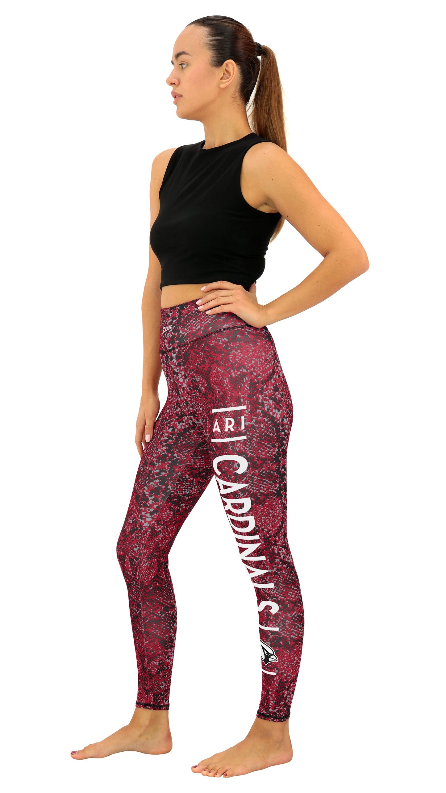 Zubaz NFL Women's Field Goal Primary Post Leggings, Arizona Cardinals