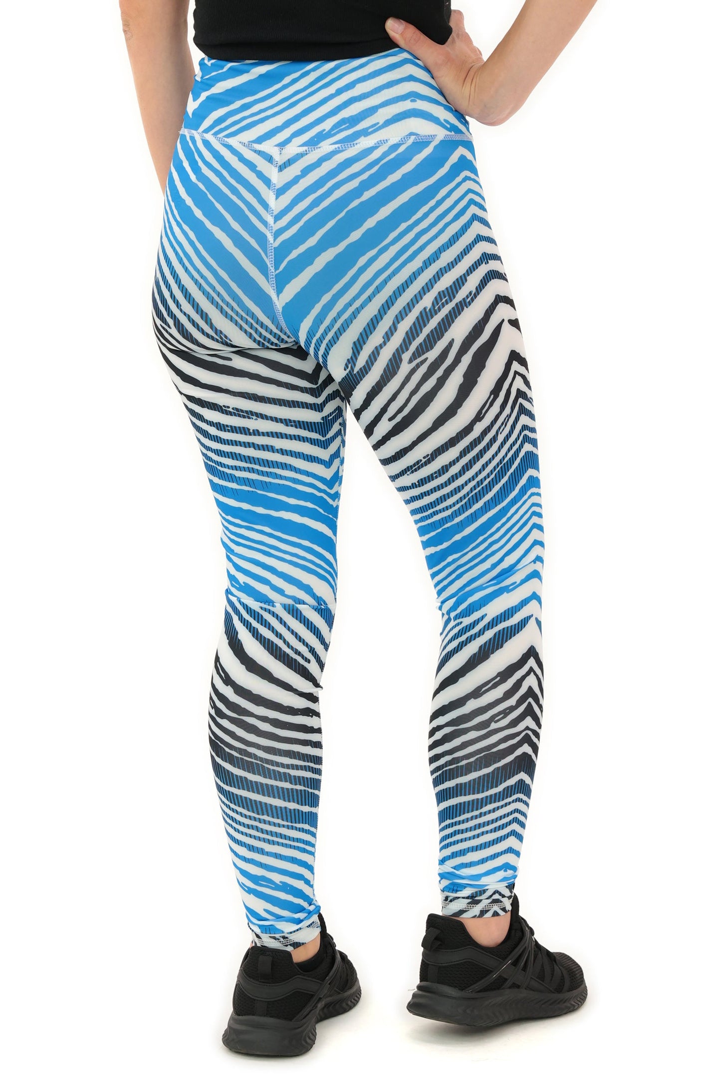 Zubaz NFL Women's Primary Logo Zebra Ombre Leggings, Carolina Panthers