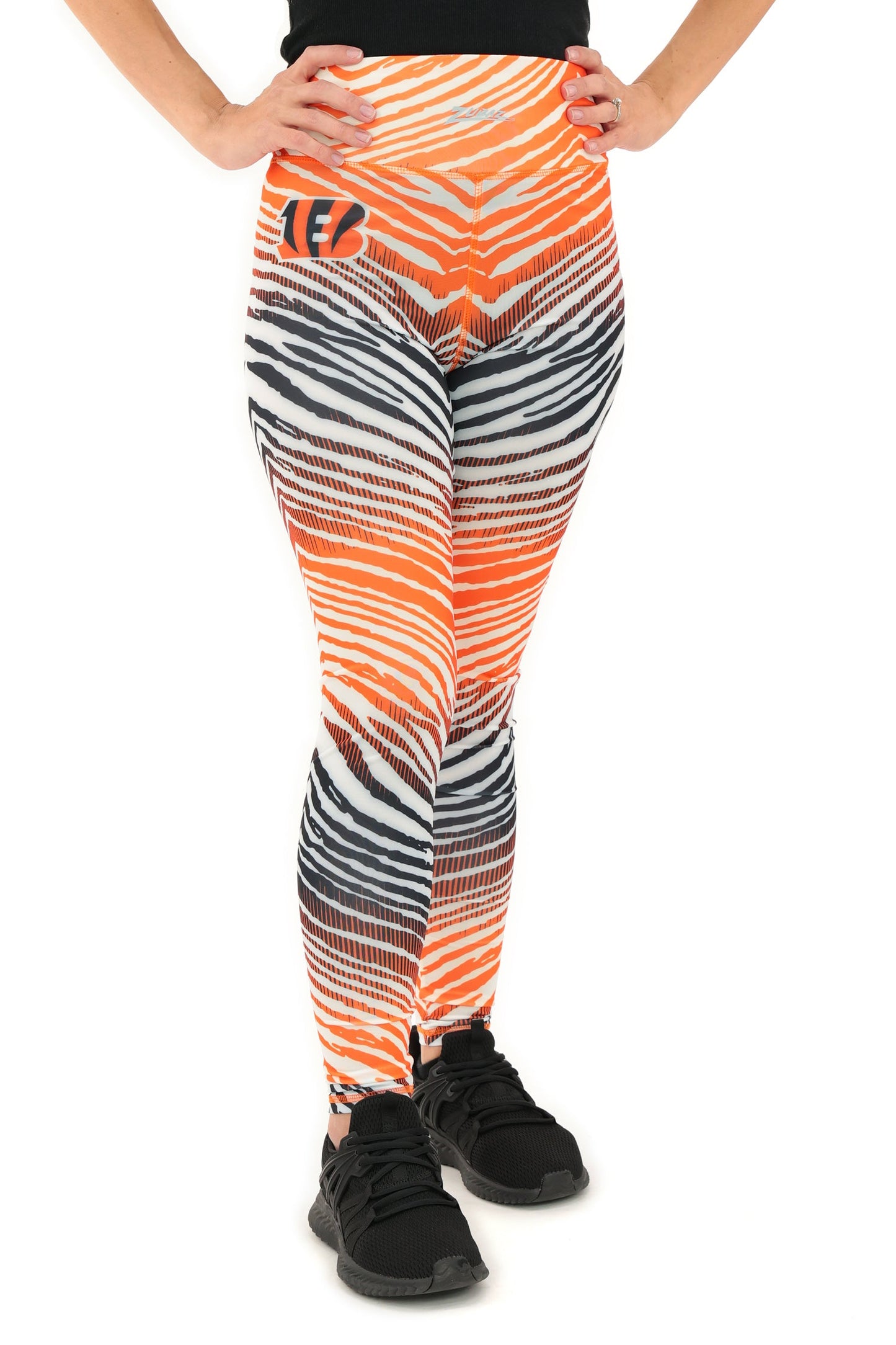 Zubaz NFL Women's Primary Logo Zebra Ombre Leggings, Cincinnati Bengals